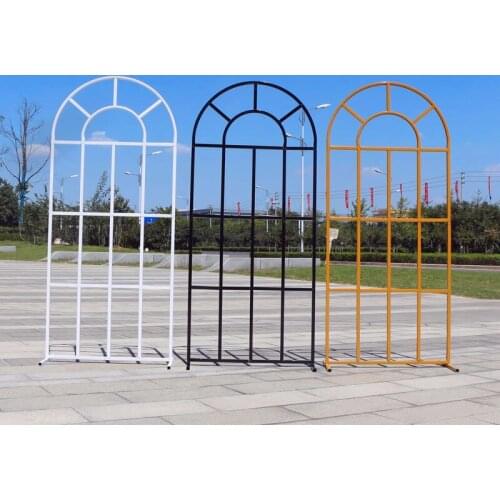 Flone Wedding Flower Arch Backdrop Stand Wrought Iron Stage Screen Ceremony Party Home Decoration Metal Props