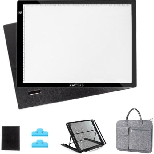 A3 LED painting tool light pad tracking light box, with school bag, bracket, lighting tracking pad, for artists