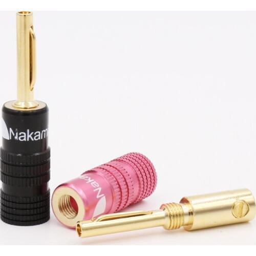 Nakamiche High Quality New 24K Gold Speaker Banana Plugs For Video Speaker Connector Black Red Color