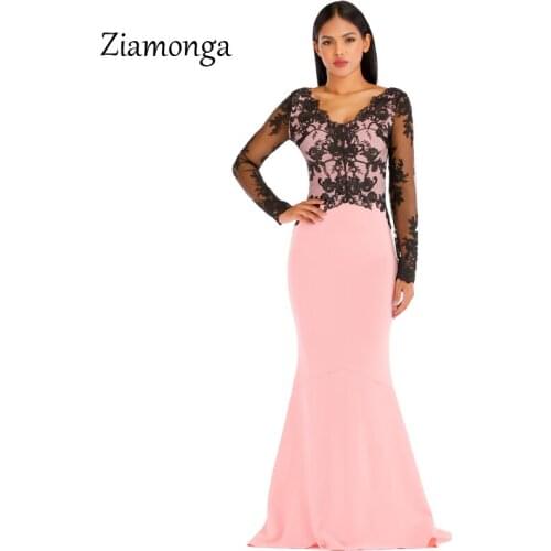 Ziamonga Black Muslim Evening Lace Dress 2020 Mermaid Long Sleeve Appliques Islamic Dubai Saudi Arabic Long Formal Evening Gown