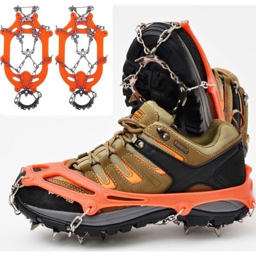 1 Pair Quality Outdoor Climbing Antiskid Crampons Winter Walk 18 Teeth Ice Fishing Snowshoes Manganese Steel Slip Shoe Covers