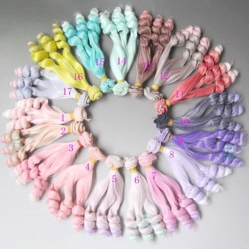 1pcs 15cm*100cm Screw curls wigs hair for dolls for 1/3 1/4 1/6 BJD/SD doll hair Brown Light Gold