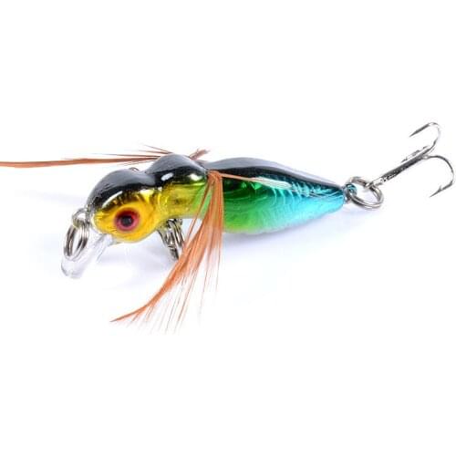 1pcs Minnow Carp fishing lure feather Insect hard Fake bait honeybee artificial bait for Sea Wobblers Swimbait fishing gear