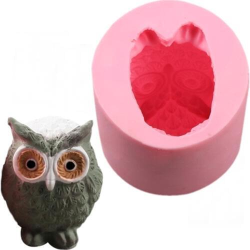 1PCS Owl Shape Silicone Mold Soap Molds Home DIY 3D Fondant Mold Cake Decorating Tools Chocolate Baking Tools Flower Pot Mould
