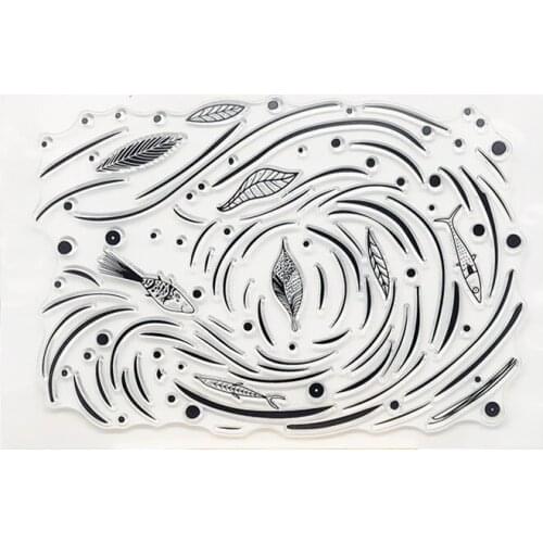 11x16CM Water Leaf Fish Transparent Seal Clear Stamps Silicone Seal Roller Stamps DIY Wedding Scrapbook Album Card Christmas