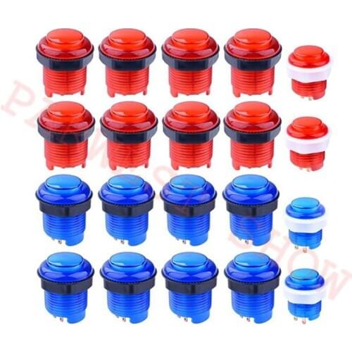 20pcs 24mm/33mm LED Arcade Push Button Arcade Illuminated Start Button with Switch Arcade Cabinet Accessories For 2players Kits