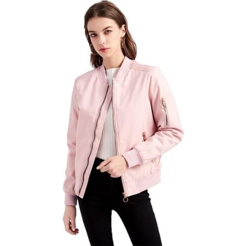2021 New Jacket Women Spring Autumn Pink Red Black 7 Color Casual Clothes Europe And America High Collar Fashion Slim Coat N999