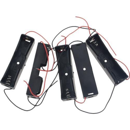 5pcs/lot Wired Connector 1.5V AAA Battery Holder Plastic Case Storage Box black