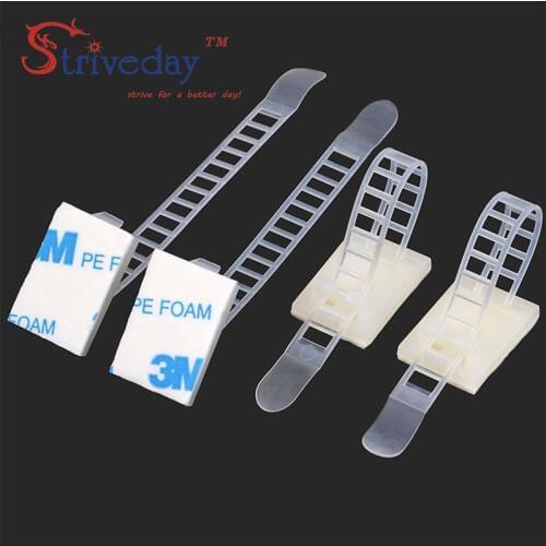 50pcs/bag CL-3 Adjustable Cable clamps wire cable Tie Mounts Environmental protection Screw holes Adhesive Beamline Ties Mounts