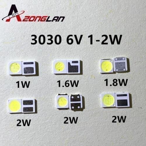 500pcs 3030 Backlight High Power LED DOUBLE CHIPS 1w 1.5W 2w 3V-3.6V 6v lextar JUFEI AOT Cool white PT30A66 TV