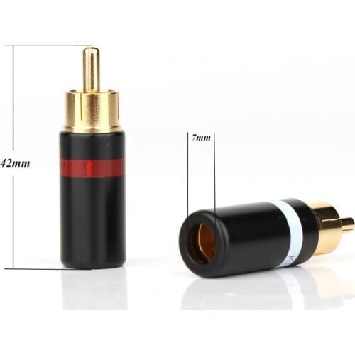 8pcs Hifi gold plated Rca plug audio AMP interconnect rca plug Socket connector