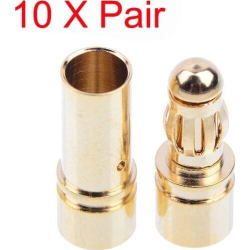 10/20 Pairs 3.5mm Banana Plugs Adapter Gold Plated Bullet Connector Plug Sets RC Part for Battery Terminals Connector Kit