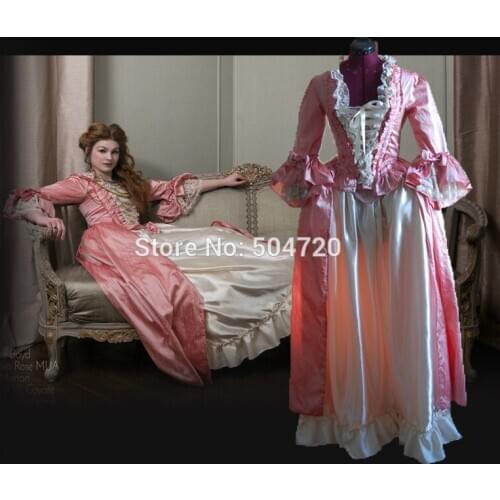 Tailored!Blue Vintage costumes 18th Duchess Retro medieval Renaissance Reenactment Theatre Civil war Victorian dress HL-383