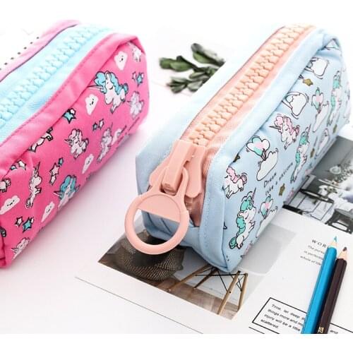 Cute Kawaii Unicorn School Pencil Cases Large Fabric Pencil Bags Pencil Box Big Pen Case For Boys Girls Gift Korean Stationery