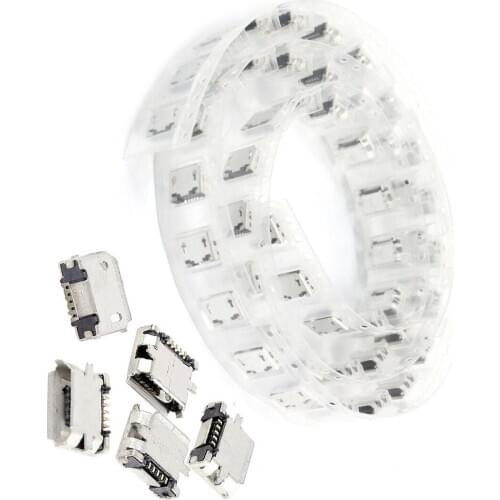 CNIM Hot 50 Pcs PCB SMT Micro USB Type B 5Pin Female Socket Adapter Jack