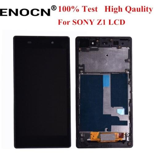 ENOCN 5.0'' LCD For SONY Xperia Z1 Display Touch Screen with Frame For SONY Xperia Z1 Display L39 L39H C6902 C6903 Z1 LCD
