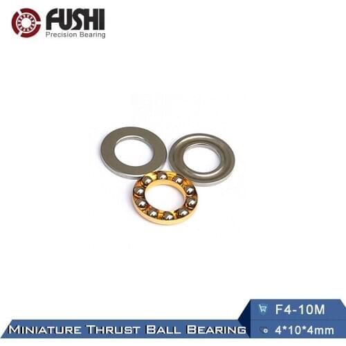 F4-10M Bearing 4*10*4 mm ( 10PCS ) ABEC-1 Miniature F4 10 M Thrust Axial F4 10M Ball Bearings With Grooved Raceway