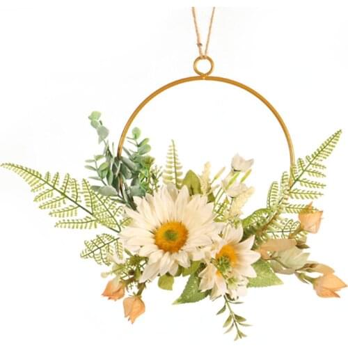 Garland Wreath Frame Artificial Flower Thanksgiving Home Craft Hanging Indoor Outdoor Simulation Wall Decoration