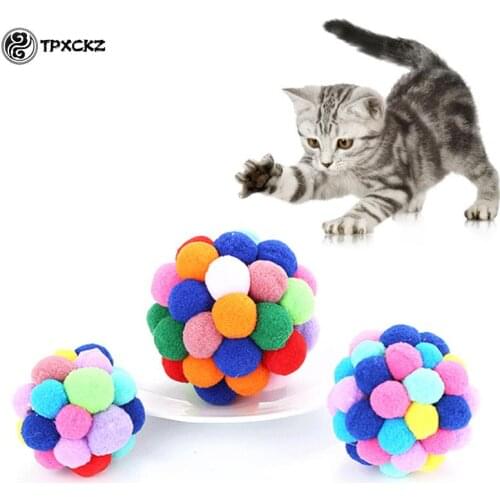 Pet Cat Toy Colorful Bouncy Ball Kitten Toys Cat Toys Interactive Pet Supplies