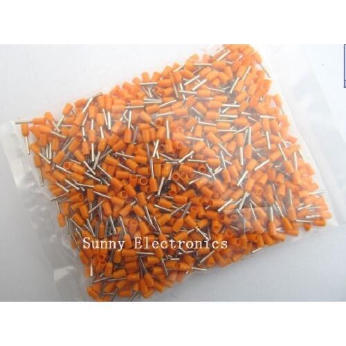 1000pcs 22 AWG 0.5mm2 Insulated Cord End Terminal Wire Ferrules E0506