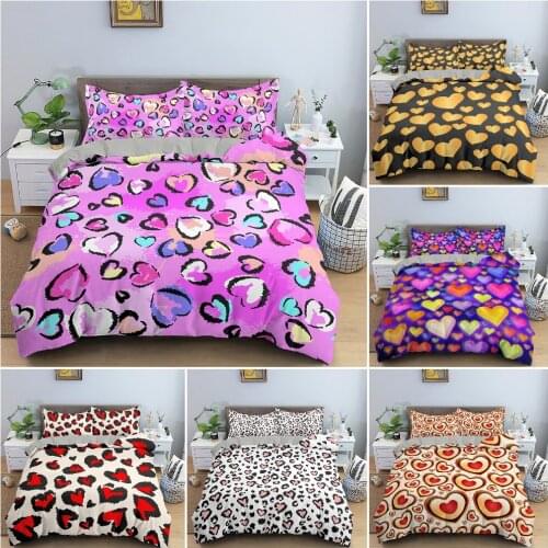 Love Heart Shape Bedding Set 3D Print Comforter Cover Duvet Cover Set Pillowcase Luxury Queen Twin King Size Valentines Day