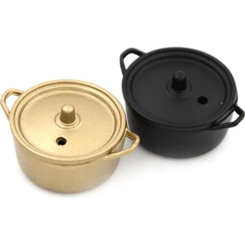 Kitchen Utensil Cookware Metal Casserole Dish Stew Pan Stockpot 12th Scale Dollhouse Miniature