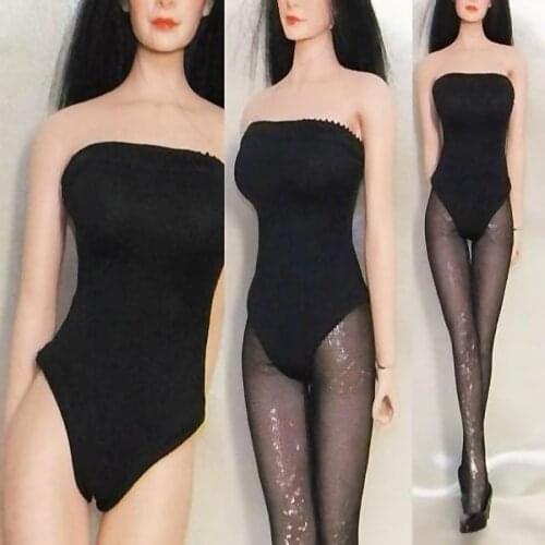 1/6 Scale Female Clothes Model Black Corset Bikini Swimsuit Clothing Set for 12'' Large Breast Figure Body Toys