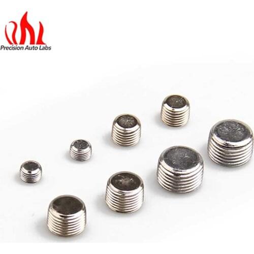 CARBOLE 8 pcs Chrome Plated Steel Pipe Plug Set Incl. 2 Each Of 1/8 in./0.25 in./3/8 in./0.5 in 6352G