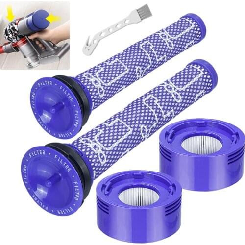 8 Pack Pre-Filters HEPA Post-Filters Kit For Dyson V8 V7 V6 Cleaners Vacuum Filter Accessories Replacements Compatible Washable