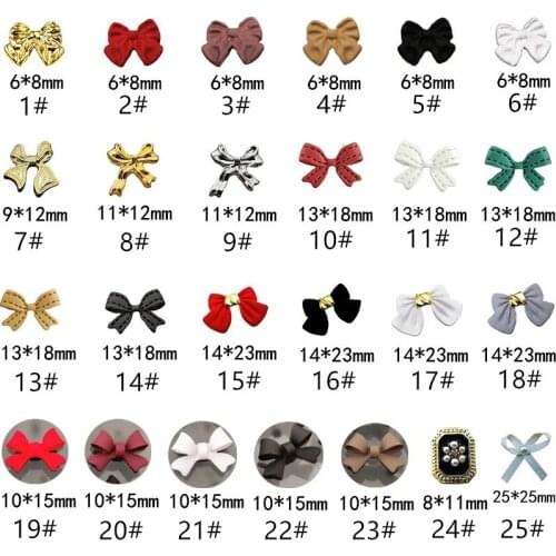 New Hot Sale Alloy Nail Art Charms Decals Colorful Sweet Individuality Butterfly Bow Knot 3D DIY Metal Accessories Sticker Tools