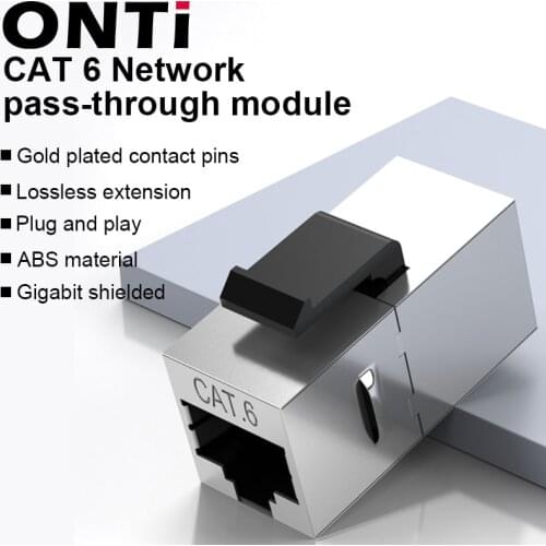 ONTi CAT6 Straight Through Network Module RJ45 Conector Information Socket Computer Coupler Cable Adapter Ethernet Keystone Jack
