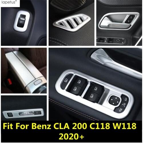 Matte Accessories For Mercedes-Benz CLA 200 C118 W118 2020 2021 Window Lift Button / Handle Bowl Frame / Armrest Box Cover Trim