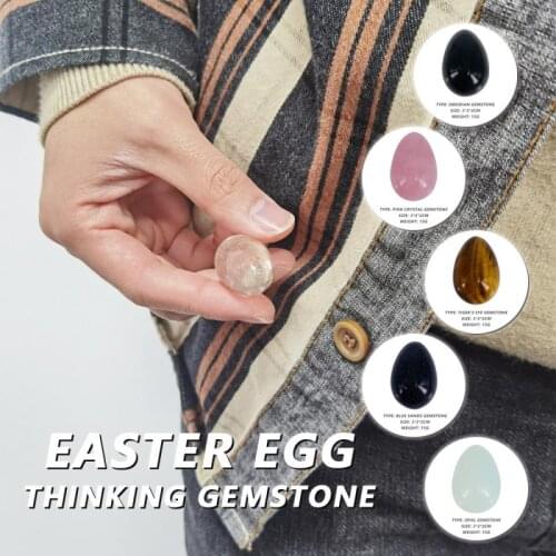 Easter Thinking Egg Meditation Easter Decoration Eggs Meditation Egg-shaped Gemstone Crystal Play Stone Gift Home Decoration