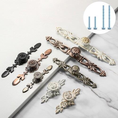 Simple blue and red ancient drawer cabinet single hole with piece solid aluminum alloy handle