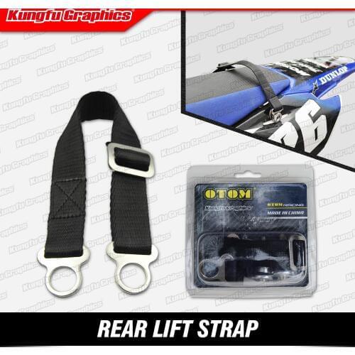 KUNGFU GRAPHICS Rear Tugger Lift Straps for Dirt Bike CRF YZF YZFX WR RMZ Motocross Enduro, Steel Buckles
