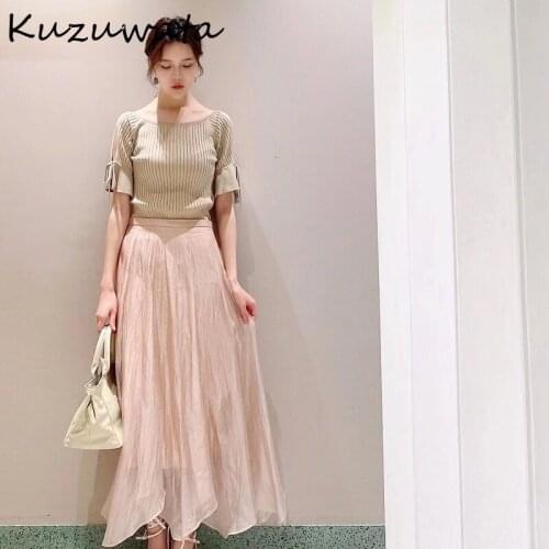 Waist High Neploe Hip A Line Skirt Women Solid Summer 2021 New Mesh Jupe Femme Work Style Office Lady Slim Faldas Mujer