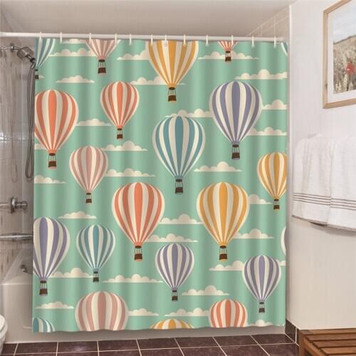 Hot Balloon Cartoon Cats Curtain For Baby Children Room Bathroom Bathtub Shower Curtains Living Room Bedroom Decoration Cortina
