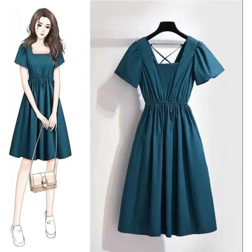 2021 new plus size womens fashion dress female waist DRESS female summer plus size clothing for women Chiffon Ruffles