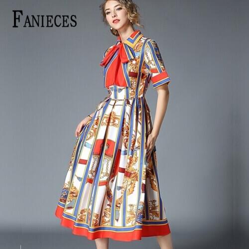 New Summer Autumn Vintage Dresses Women Slim Short Sleeve A Line Dress Bow Elegant Laides Ol Work Vestido De Mujer Robe Femme