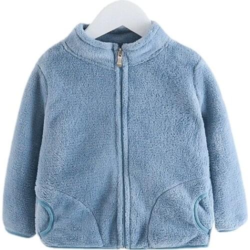 Fashion 12M-4T High Quality Super Cute Flannel Baby Girl Winter Clothes 2021 Long Sleeve V-neck Warm Jackets for Boys and Girls