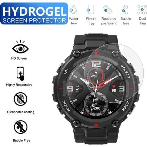 1/3PC TPU Hydrogel Soft Transparent Screen Protector Film for Amazfit T -Rex Smart Watch Band Strap T Rex Cover Case #302