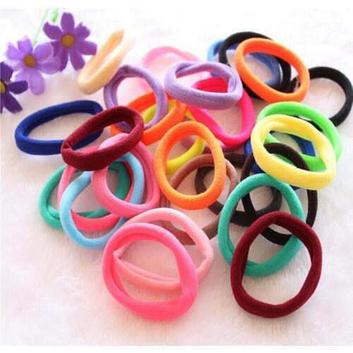 100Pcs/lot High Quality Women Lady Girl Hairbands Rubber Band Hair Hairband