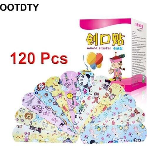 120 Pcs Cartoon Band-aid Cute Mini Children Breathable Waterproof Bandage ok Bandages Hemostatic Patch Adhesive Bandages