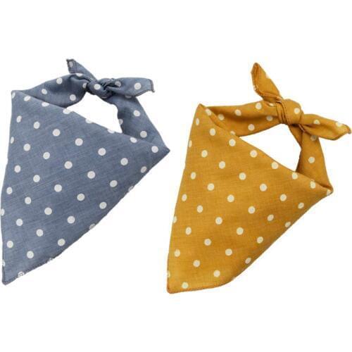 Pet Holiday Birthday 2 Pcs Dog Bibs Scarfs Accessories Cotton Dot Pattern Pet Kerchief Neckerchief for Small Medium Large Dog