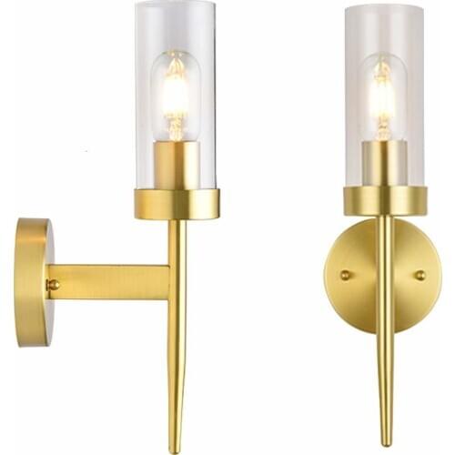 2020 Hotel Industrial Iron Retro Bedroom Antique Brass Glass Wall Lamp Deco Maison Light Fixtures bedroom light light fixtures