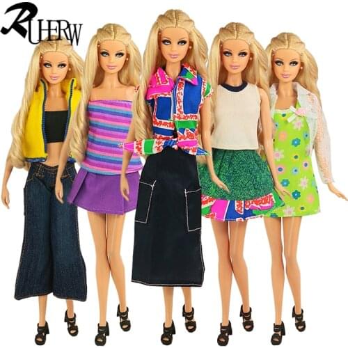 2021 big promotion 5 Pcs / lot Fashion leisure fashion dress clothing for barbie doll Free shipping