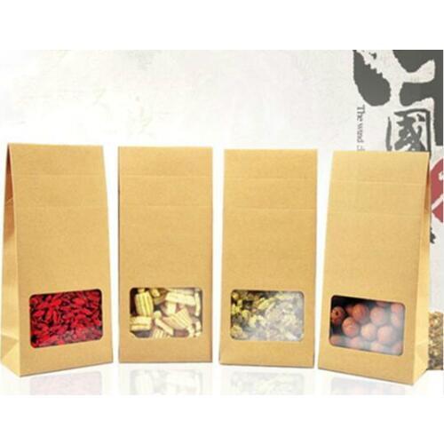 25pcs 100x235mm Kraft Paper Box Natural Kraft Paper Gift Packaging Box Handmade Party Christams Paper Window Box