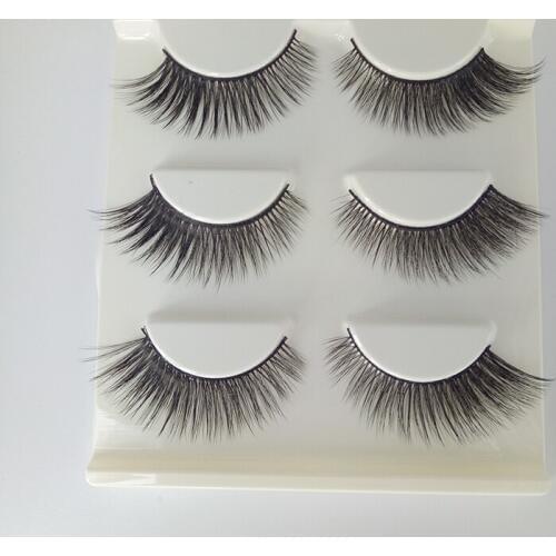 3 pairs Handmade 3D False Eyelashes Thick Natural Bare Makeup Tools Beauty Brighten Eye Tail Lengthened Hight Quality