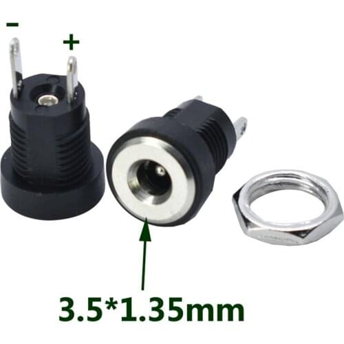 5Pcs DC-022B 3.5*1.3mm 3.5 X 1.3 mm 3A 12V Female DC Power adapter dc jack connector DC022B DC power plug male 3.5X1.3mm