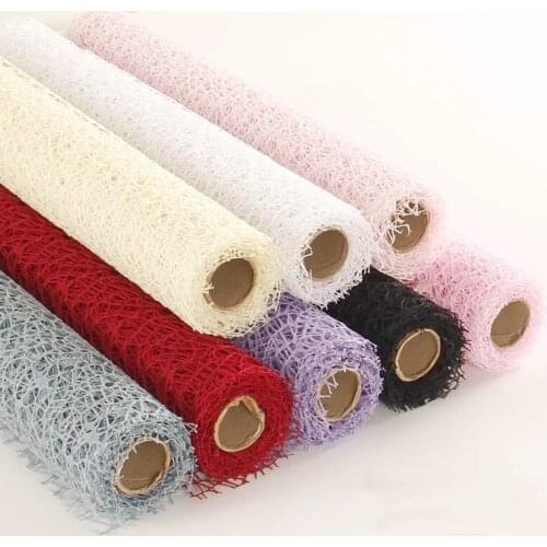 50cm*5Y Korean jacquard mesh Plaid flower bouquet material rose mesh flower shop flower wrapping lining gauze wrapping paper